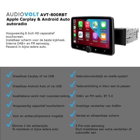 DAB+ navigatiesysteem voor Seat Ibiza, Leon | CarPlay en Android Auto | XPA-800RDAB
