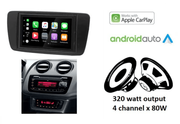 DAB+ Wireless Apple Carplay &amp; Android auto voor Seat Ibiza 2008 &ndash; 2015 &ndash; navigatie 4x80W Audiovolt XPA-675DBT