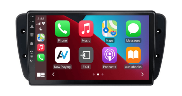 QLED 9&rdquo; navigatie voor Seat Ibiza 2008-2015 | draadloos Apple Carplay en Android auto | 8-core 4+64GB | DSP sound | AV-D040Q