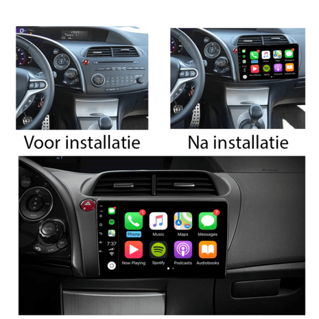 9-inch octa core navigatie voor Honda Civic (hatchback) 2006-2011 draadloos Car link en Android 12 autoradio