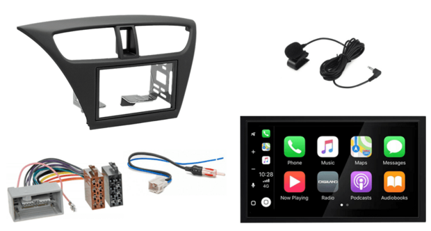 geschikt voor HONDA Civic Hatchback 2012+ wireless Apple Carplay &amp; Android auto autoradio &ndash; navigatie 4x80W Audiovolt XPA-675BT