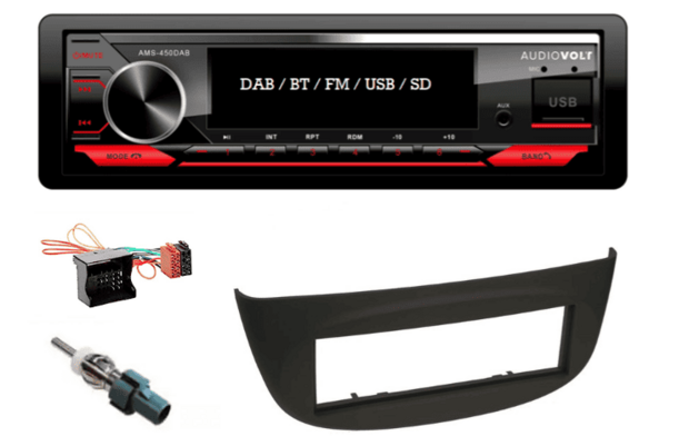DAB / BT autoradio Renault Twingo | 4&times;50 watt | multicolor | Audiovolt AMS-450DAB
