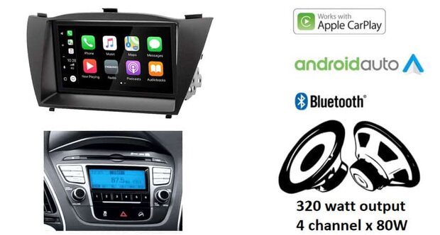 Hyundai IX35 2010-2018 wireless Apple Carplay &amp; Android auto autoradio &ndash; navigatie 4x80W Audiovolt XPA-675BT