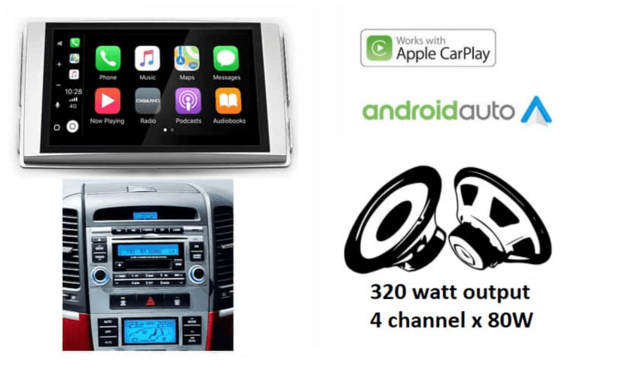DAB+ Wireless Apple Carplay &amp; Android auto navigatie voor Hyundai Santa Fe 2006-2012 4x80W Audiovolt XPA-675DBT