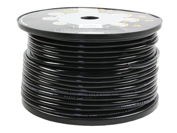 CCA PCB 8 - 75m Roll CCA Power Cable - 9,6mm&sup2; Black