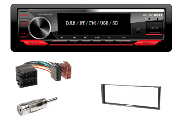 DAB / BT autoradio Renault Clio, Megane, Scenic en meer | 4&times;50 watt | multicolor | Audiovolt AMS-450DAB