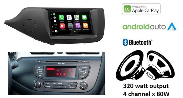 KIA CEE&rsquo;D 2012+ Apple Carplay &amp; Android auto autoradio &ndash; navigatie 4x80W Audiovolt XPA-675BT