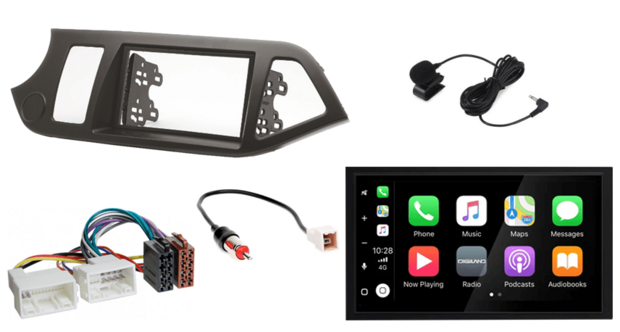 Wireless Apple Carplay &amp; Android auto navigatie geschikt voor KIA Picanto (TA) 2011 &ndash; 2017 4x80W Audiovolt XPA-675BT