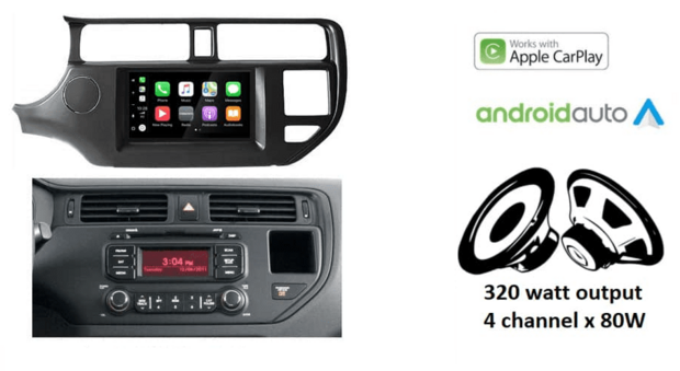 Kia Rio (UB) 2011-2015 wireless Apple Carplay &amp; Android auto autoradio &ndash; navigatie 4x80W Audiovolt XPA-675BT