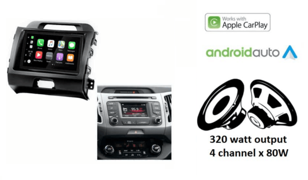 DAB+ voor Kia Sportage 2010-2016 wireless Apple Carplay &amp; Android auto navigatie Audiovolt XPA-675DBT