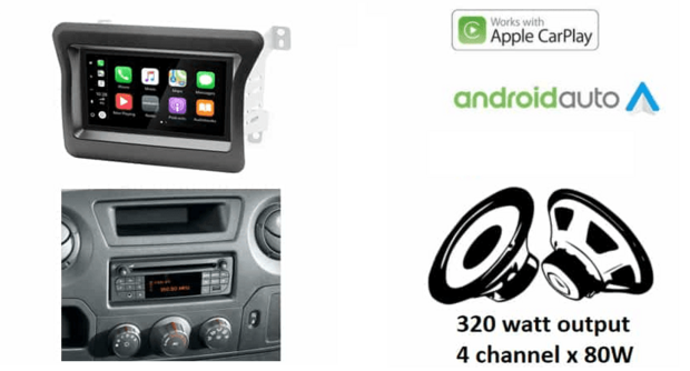 Wireless Apple Carplay &amp; Android auto navigatie voor Nissan NV400, Opel Movano, Renault Master 2010+ Audiovolt XPA-675DBT