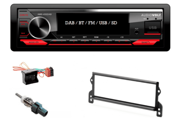 DAB / BT autoradio BMW MINI (R50 / R52 / R53) | 4&times;50 watt | multicolor | Audiovolt AMS-450DAB