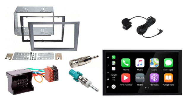 DAB+ Wireless Apple Carplay en Android auto voor Opel Astra Corsa Vivaro Zafira en meer (grijs) autoradio &ndash; navigatie 4x80W Audiovolt XPA-675DBT