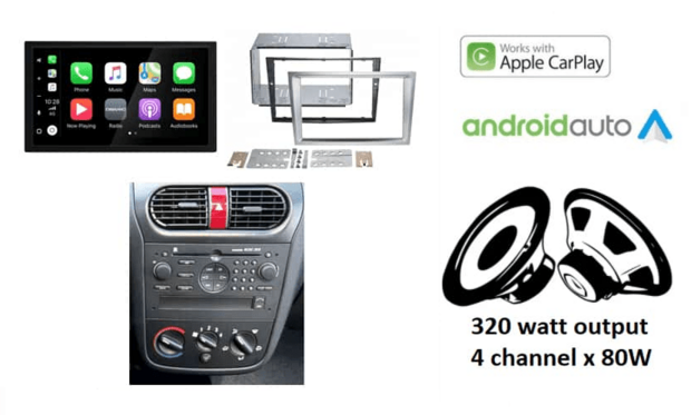 Wireless Apple Carplay en Android auto voor Opel Astra Corsa Vivaro Zafira en meer (grijs) autoradio &ndash; navigatie 4x80W Audiovolt XPA-675BT