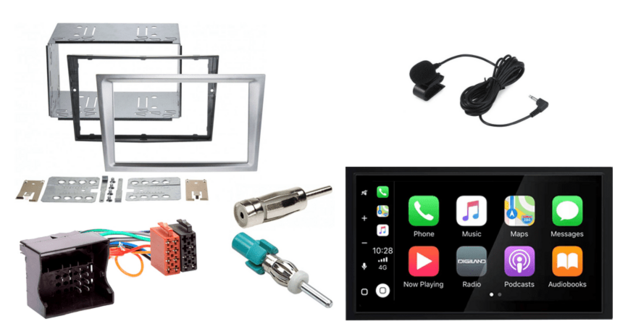 DAB+ Wireless Apple Carplay &amp; Android auto voor Opel Astra Corsa Vivaro Zafira en meer (zilver) navigatie Audiovolt XPA-675DBT