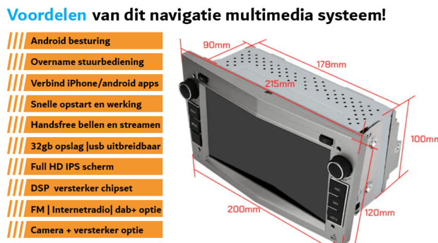 Opel navigatie autoradio | octa core chip | draadloos smartphone link | DSP sound &ndash; antraciet grijs