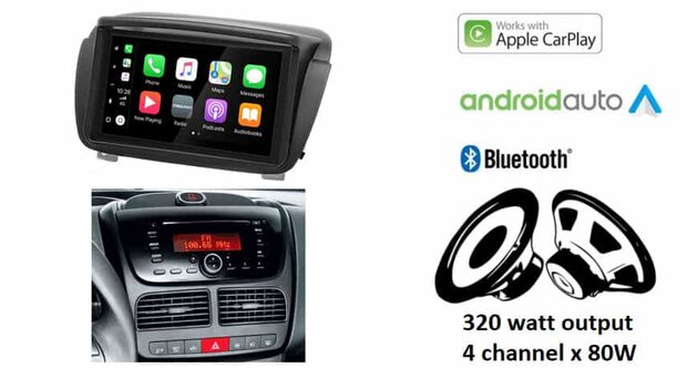 Wireless Apple Carplay &amp; Android auto navigatie geschikt voor FIAT Doblo (263) / OPEL Combo Tour (D) Audiovolt XPA-675BT
