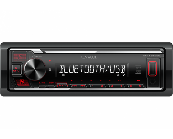 Kenwood KMM-BT209 Autoradio - USB/BT Rood